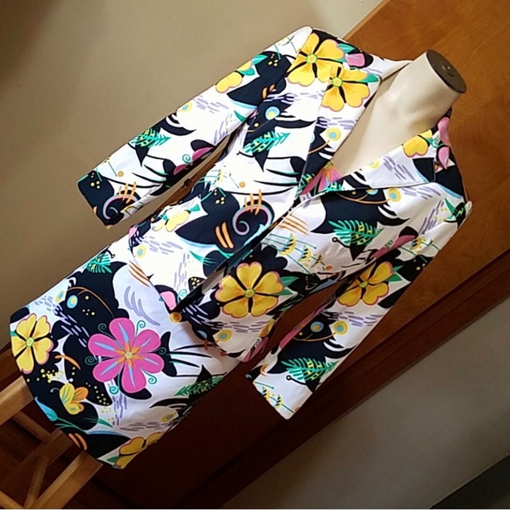 Vintage 90s y2k Alberto floral Makali Cache 3 piece suit